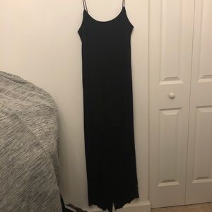 Long black multi-layer dress